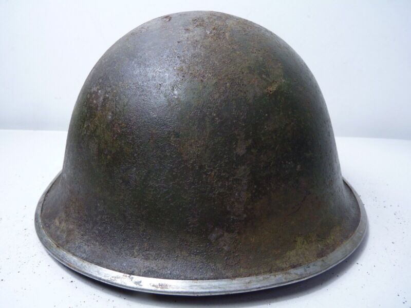 Mk3 Canadian / British Army Original WW2 Turtle Helmet High Rivet - The Militaria Shop
