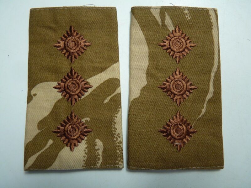 Desert DPM Rank Slides / Epaulette Pair Genuine British Army - NEW - The Militaria Shop