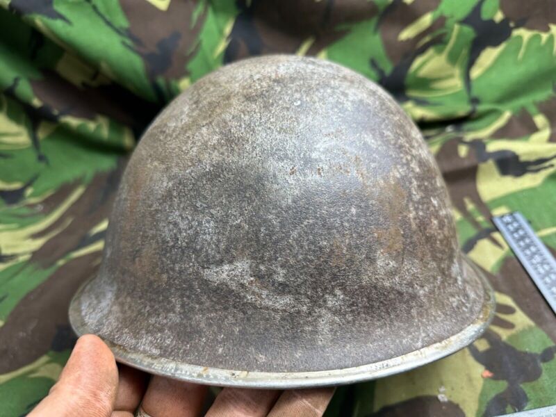 Genuine British / Canadian Army Mark 3 Turtle Helmet - Original WW2 Helmet - The Militaria Shop