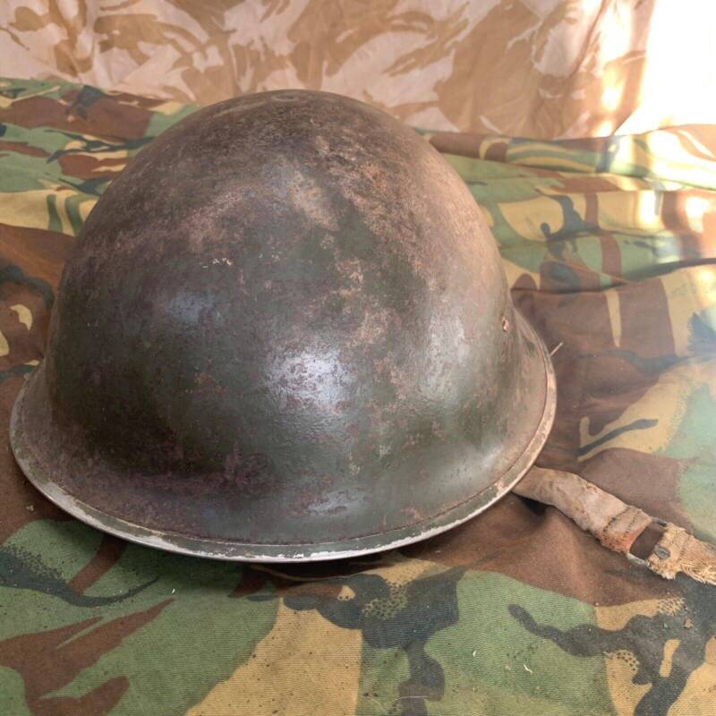Original WW2 British / Canadian Mk3 Army Combat Turtle Helmet - The Militaria Shop