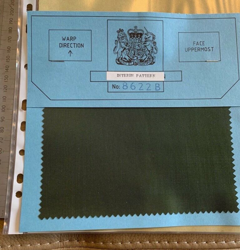 Original British Army Sealed Standard Patter - 8622B Laminate Cloth Olive Drab - The Militaria Shop