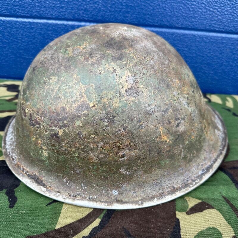 WW2 Canadian Army Mk3 Turtle Helmet - Original Helmet Shell - High Rivet - The Militaria Shop