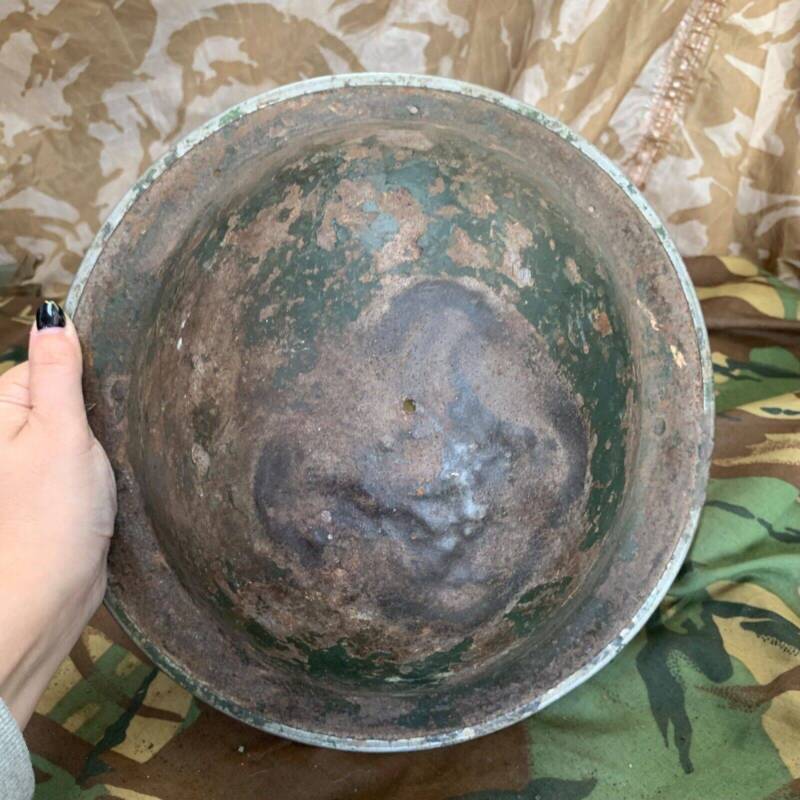 Original WW2 British Style South African Mk2 Army Combat Helmet - The Militaria Shop