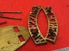 Original PRINCE OF WALES'S OWN Brass Shoulder Title with Rear Plate and Pin - The Militaria Shop