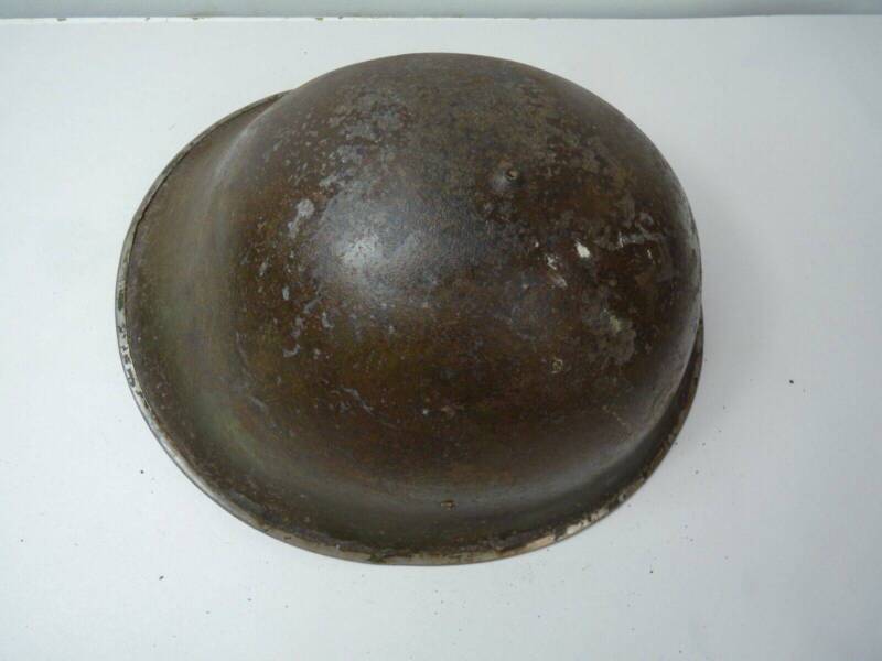 Original WW2 British / Canadian Army Mk3 High Rivet Turtle Army Combat Helmet - The Militaria Shop