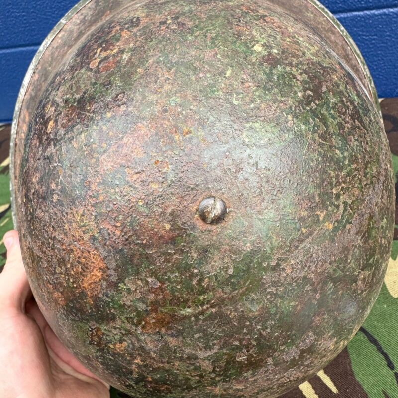 WW2 Canadian Army Mk3 Turtle Helmet - Original Helmet Shell - High Rivet - The Militaria Shop