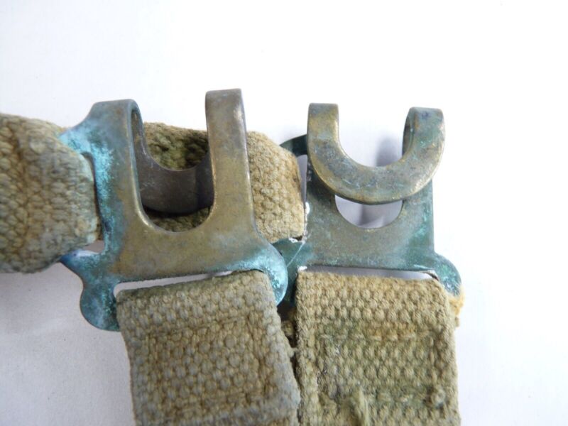 Original WW2 Pattern British Army L Straps Pair - 37 Pattern Webbing Haversack - The Militaria Shop