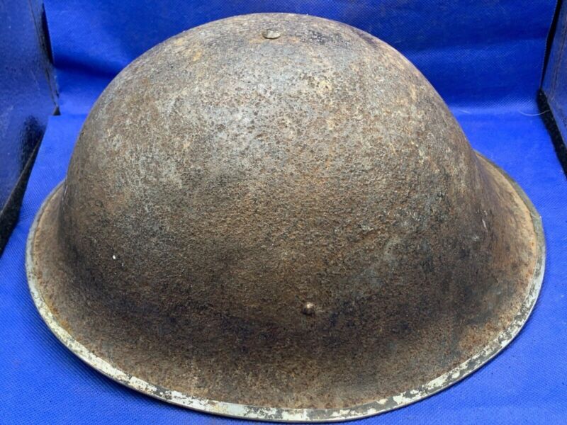 WW2 Canadian Army Mk3 Turtle Helmet - Original WW2 Helmet Shell - High Rivet - The Militaria Shop