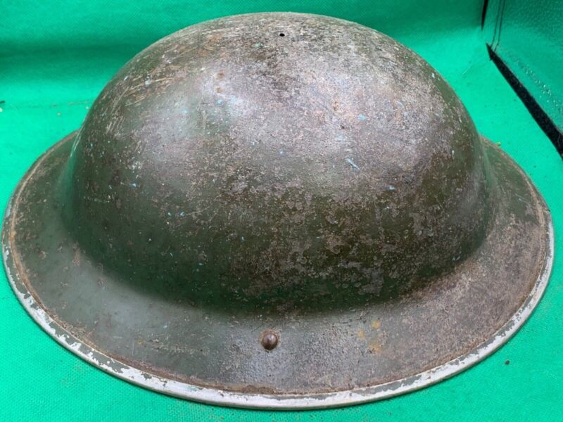 Original WW2 British Army Combat Helmet Mk2 Brodie - Fire Department - The Militaria Shop
