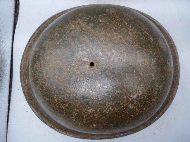 Original WW2 British / Canadian Army Mk3 High Rivet Turtle Army Combat Helmet - The Militaria Shop