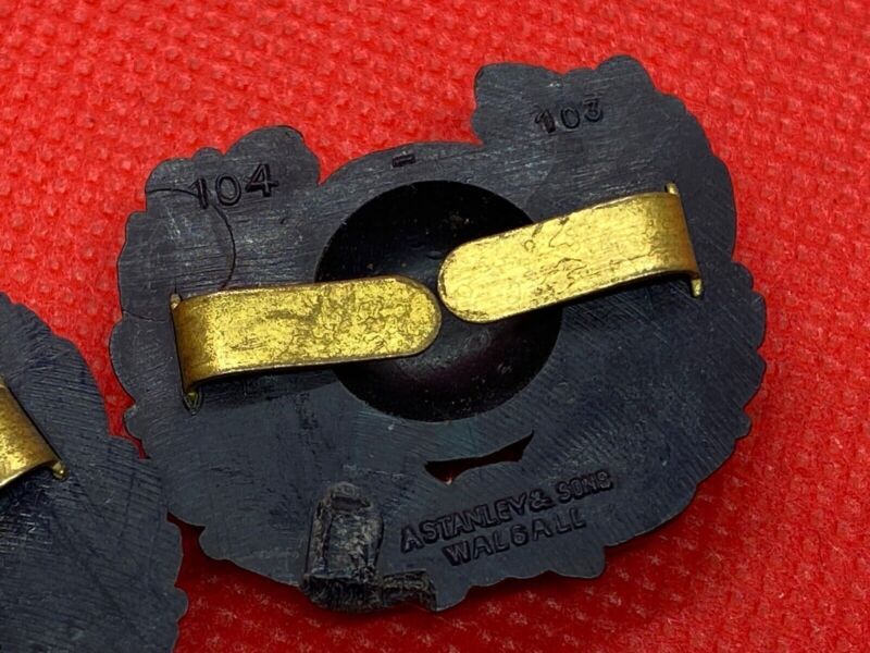 WW2 British Army Royal Marines Matching Collar Badges - Plastic Economy Issue - The Militaria Shop