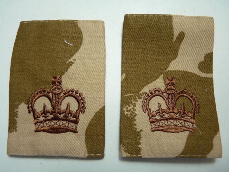 Desert DPM Rank Slides / Epaulette Pair Genuine British Army - NEW - The Militaria Shop