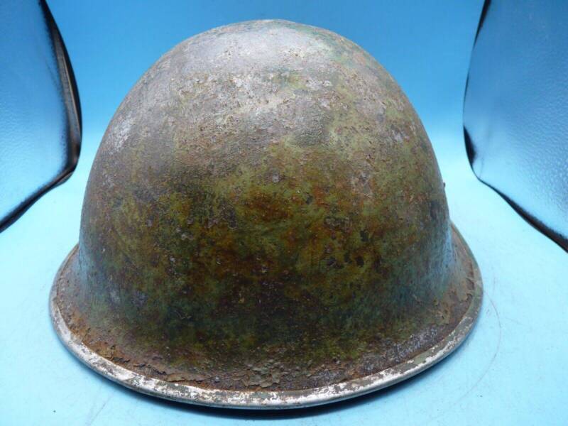 Original WW2 British / Canadian Army Mk3 High Rivet Turtle Army Combat Helmet - The Militaria Shop