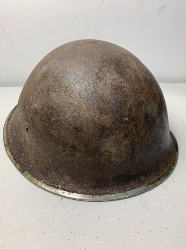 Mk3 Canadian / British Army Original WW2 Turtle Helmet High Rivet - The Militaria Shop