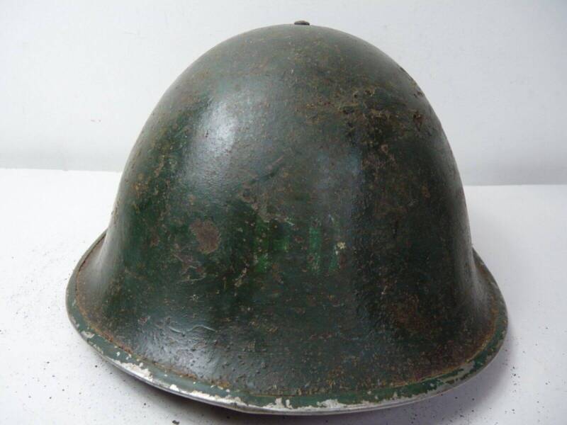 Original WW2 British Army Mk3 Turtle Army Fire Department Helmet & Liner - The Militaria Shop
