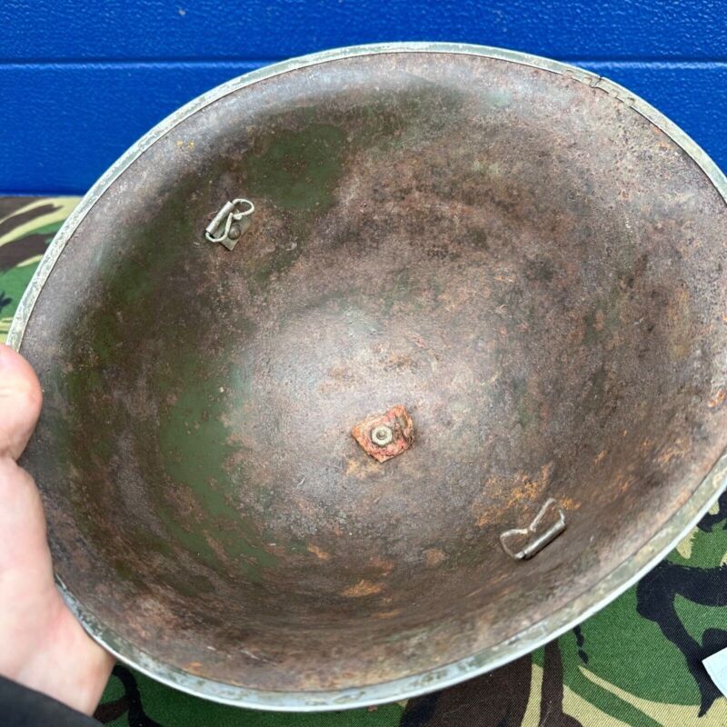 WW2 Canadian Army Mk3 Turtle Helmet - Original Helmet Shell - High Rivet - The Militaria Shop