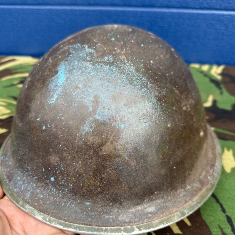 WW2 Canadian Army Mk3 Turtle Helmet - Original Helmet Shell - High Rivet - The Militaria Shop