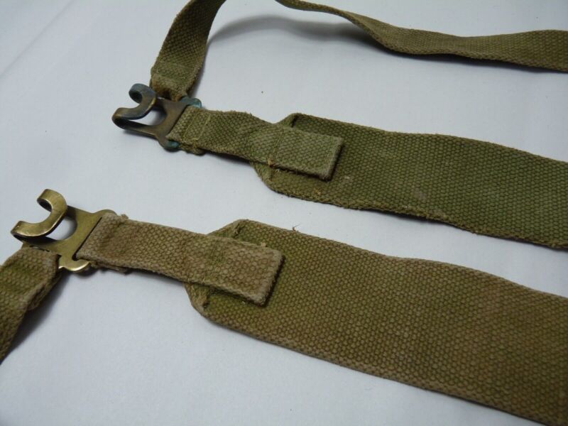 Original WW2 Pattern British Army L Straps Pair - 37 Pattern Webbing Haversack - The Militaria Shop