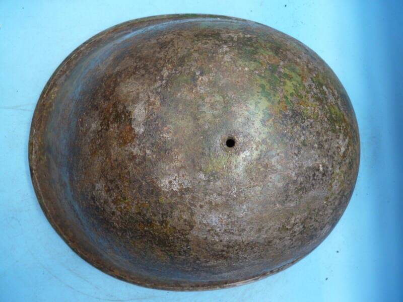 Original WW2 British / Canadian Army Mk3 High Rivet Turtle Army Combat Helmet - The Militaria Shop