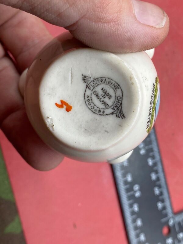 1930's Era British Commemorative Small Pottery Vase for the Town of BRIDGEW - The Militaria Shop