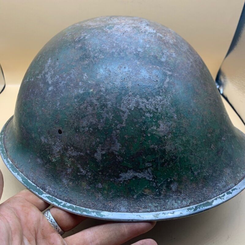 Original WW2 British / Canadian Army Mk3 High Rivet Turtle Army Combat Helmet - The Militaria Shop
