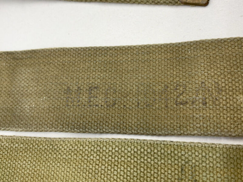 Original WW2 British Army 37 Pattern L Straps Pair - Wartime Dated - The Militaria Shop