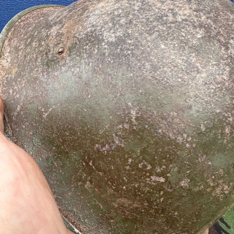 WW2 Canadian Army Mk3 Turtle Helmet - Original Helmet Shell - High Rivet - The Militaria Shop