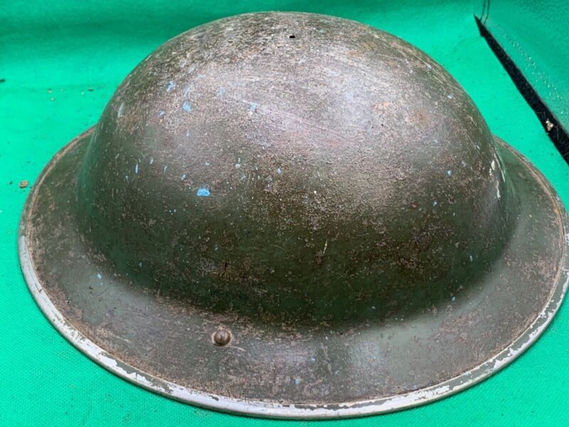 Original WW2 British Army Combat Helmet Mk2 Brodie - Fire Department - The Militaria Shop