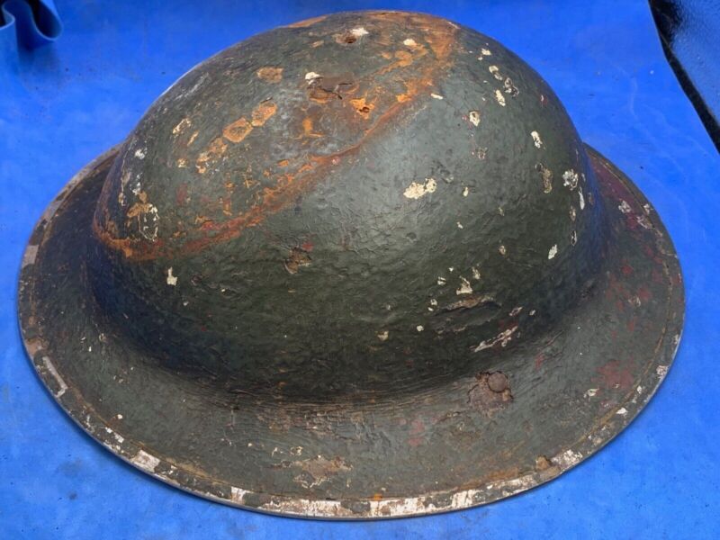Original WW2 British Army South African Made Combat Helmet Mk2 Brodie - The Militaria Shop