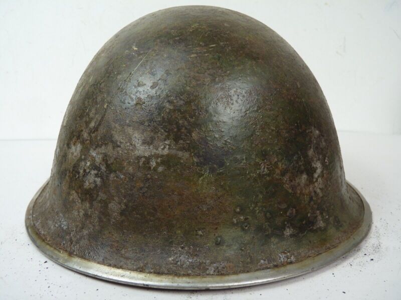 Original Mk3 Canadian / British Army WW2 Turtle Helmet High Rivet - The Militaria Shop