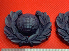 Original WW2 Royal Marines Collar Badges - Unissued From Original Box - Bakelite - The Militaria Shop