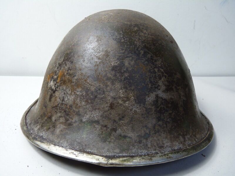 Mk3 Canadian / British Army Original WW2 Turtle Helmet High Rivet - The Militaria Shop