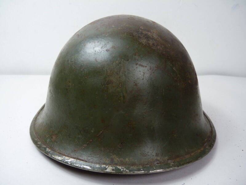 Original WW2 British / Canadian Army Mk3 High Rivet Turtle Army Combat Helmet - The Militaria Shop