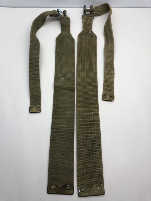 Original WW2 British Army 37 Pattern L Straps Pair - Wartime Dated - The Militaria Shop