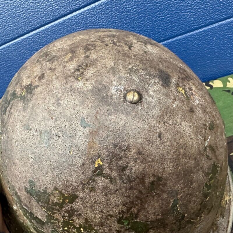 WW2 Canadian Army Mk3 Turtle Helmet - Original Helmet Shell - High Rivet - The Militaria Shop
