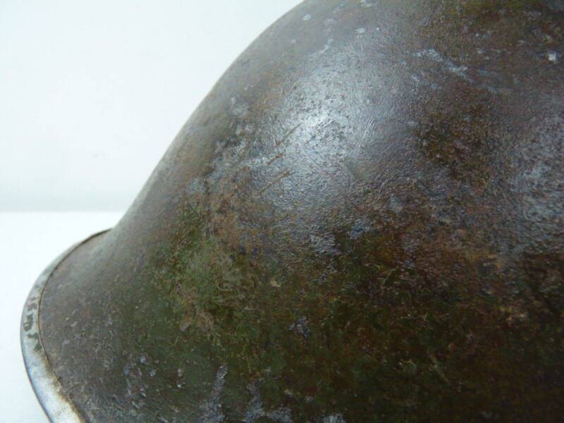 Original WW2 British / Canadian Army Mk3 High Rivet Turtle Army Combat Helmet - The Militaria Shop