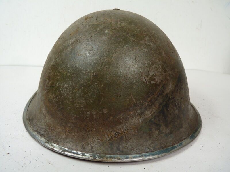Original Mk3 Canadian / British Army WW2 Turtle Helmet High Rivet - The Militaria Shop