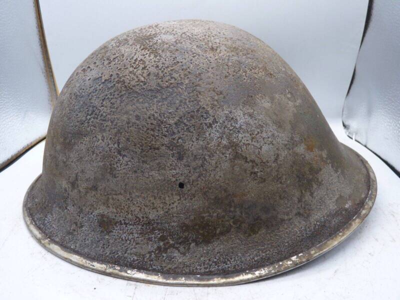 Original WW2 British / Canadian Army Mk3 High Rivet Turtle Army Combat Helmet - The Militaria Shop