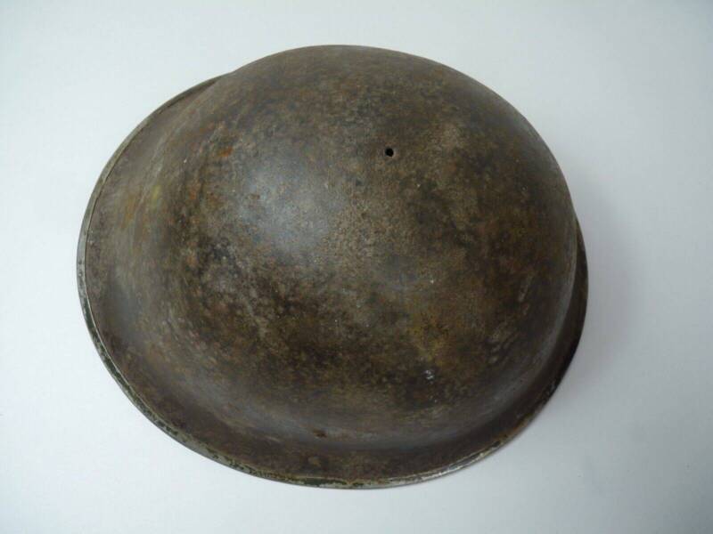 Original WW2 British / Canadian Army Mk3 High Rivet Turtle Army Combat Helmet - The Militaria Shop