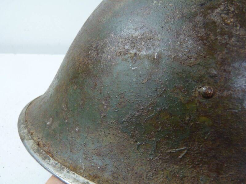 Original WW2 British / Canadian Army Mk3 High Rivet Turtle Army Combat Helmet - The Militaria Shop