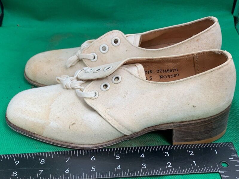 Original WW2 British Army Women's White Summer Shoes - ATS WAAF - Size 230s - The Militaria Shop