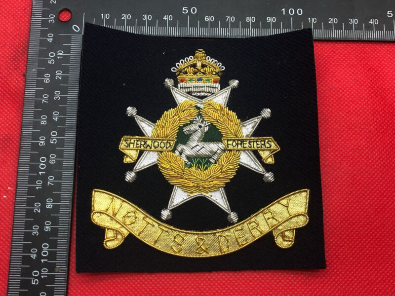 British Army Bullion Embroidered Blazer Badge - Notts & Derby Regiment - The Militaria Shop