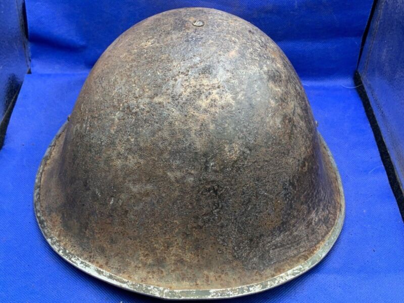 WW2 Canadian Army Mk3 Turtle Helmet - Original WW2 Helmet Shell - High Rivet - The Militaria Shop