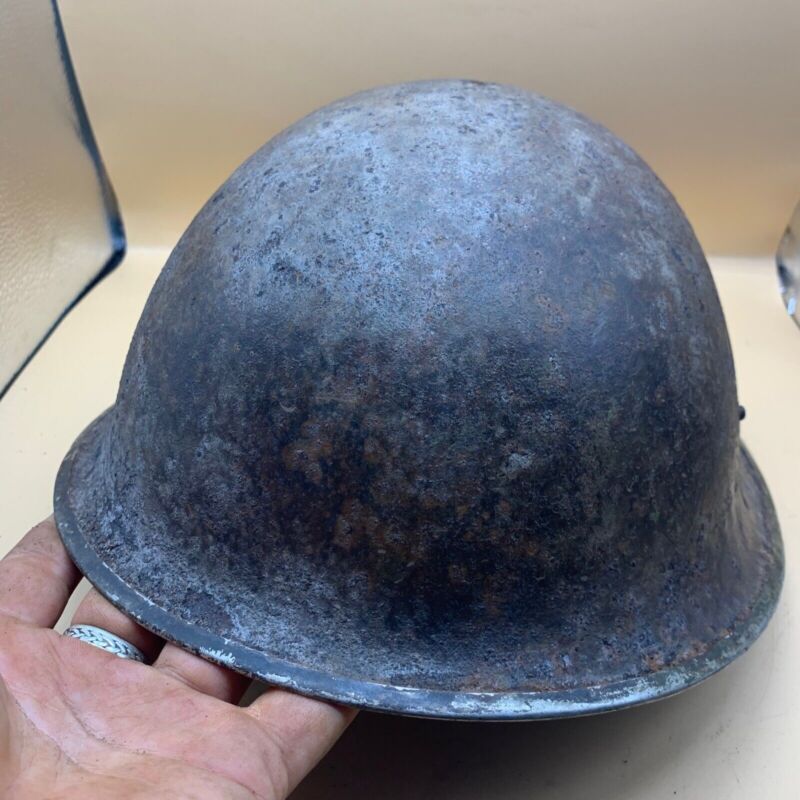 Original WW2 British / Canadian Army Mk3 Hight Rivet Turtle Army Combat Helmet - The Militaria Shop