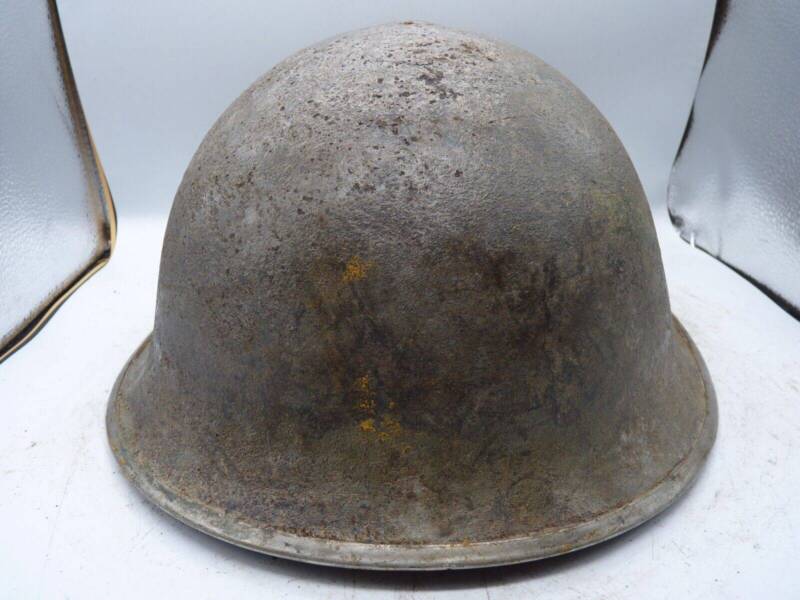 Original WW2 British / Canadian Army Mk3 High Rivet Turtle Army Combat Helmet - The Militaria Shop