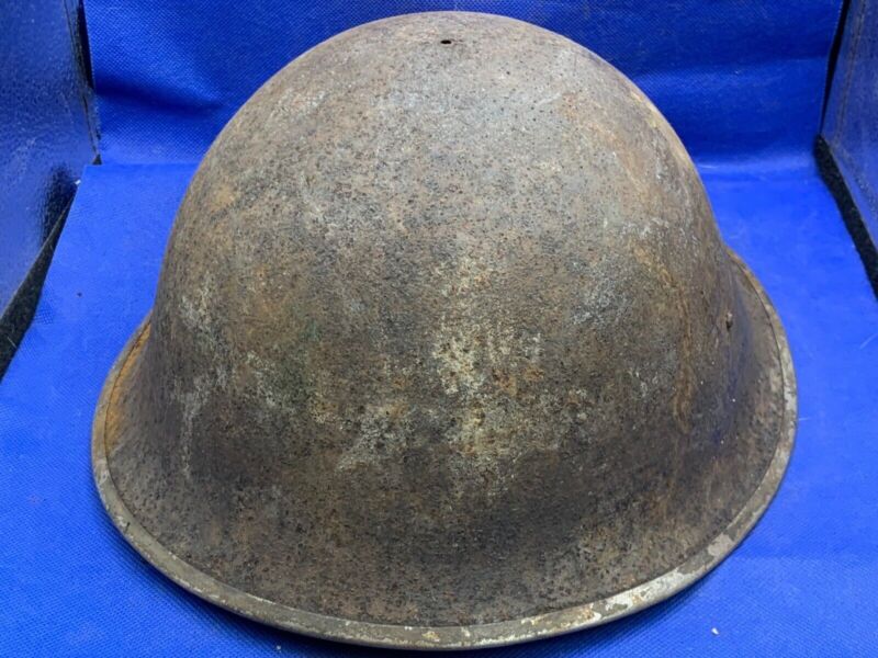 WW2 Canadian Army Mk3 Turtle Helmet - Original WW2 Helmet Shell - High Rivet - The Militaria Shop