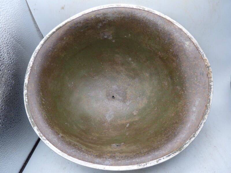 Original WW2 British / Canadian Army Mk3 High Rivet Turtle Army Combat Helmet - The Militaria Shop