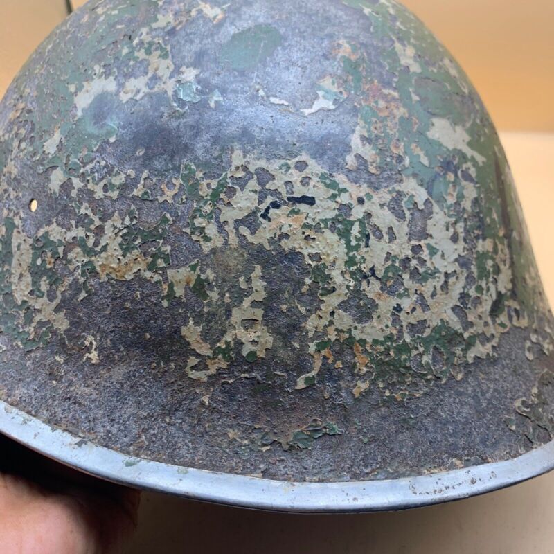 Original WW2 British / Canadian Army Mk3 High Rivet Turtle Army Combat Helmet - The Militaria Shop