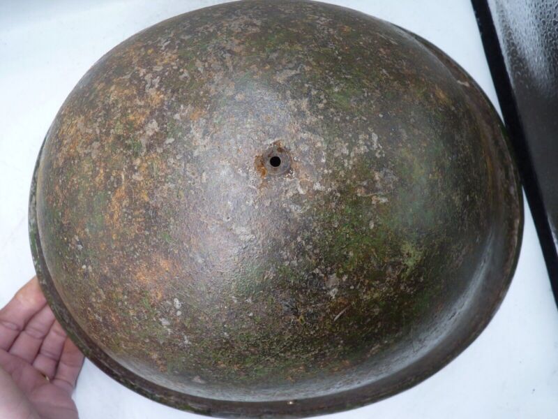 Mk3 Canadian / British Army Original WW2 Turtle Helmet High Rivet - The Militaria Shop