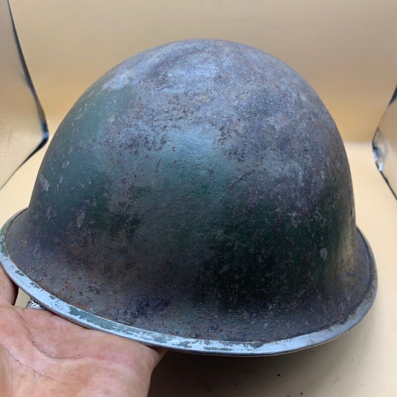 Original WW2 British / Canadian Army Mk3 High Rivet Turtle Army Combat Helmet - The Militaria Shop